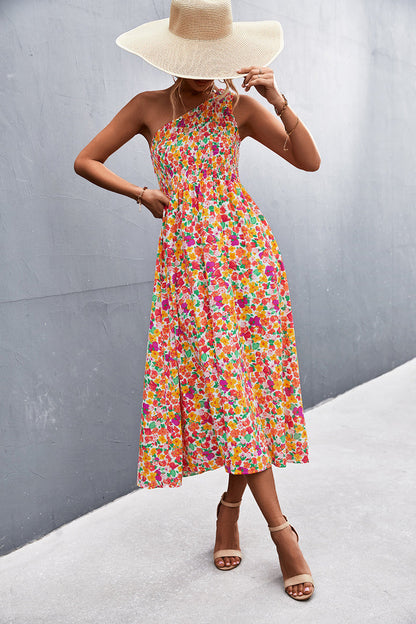 Robe à Fleurs Décolletée pour Femmes