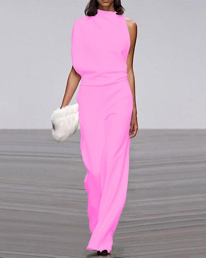 Combinaison Sans Manches À Col Montant Pour Femmes Élégante - Aurelles