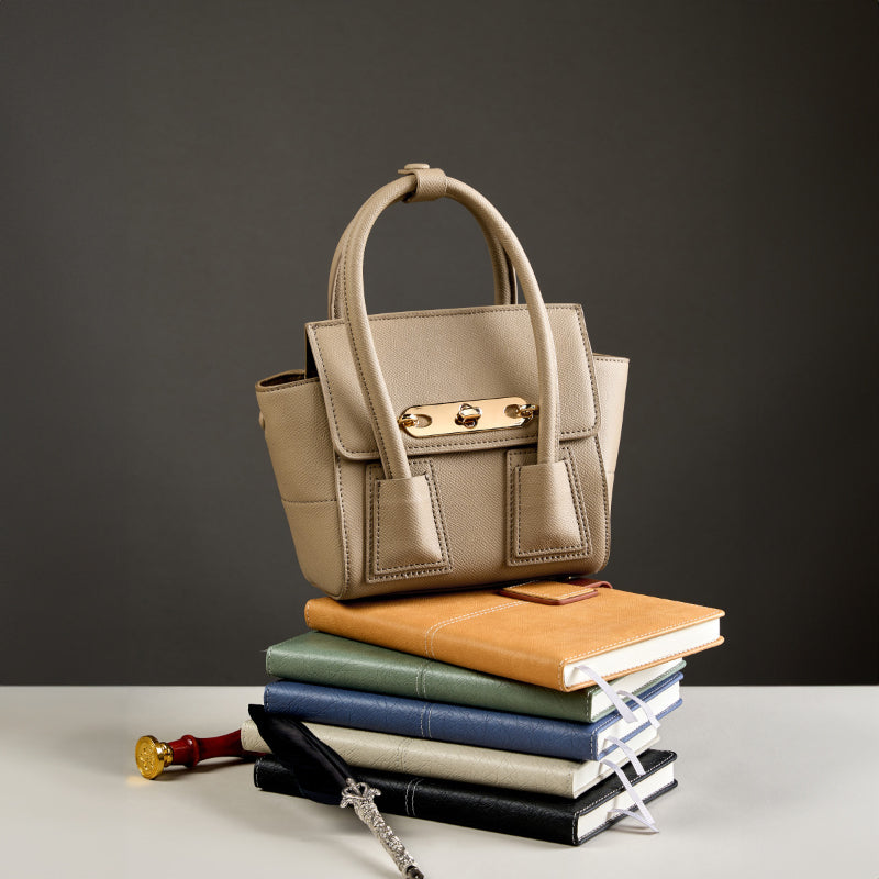 Sac à Main Élégant Touché Doré en Cuir pour Femmes