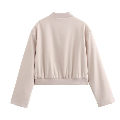 Veste Courte Style Baseball à Col Montant Pour Femmes - Aurelles