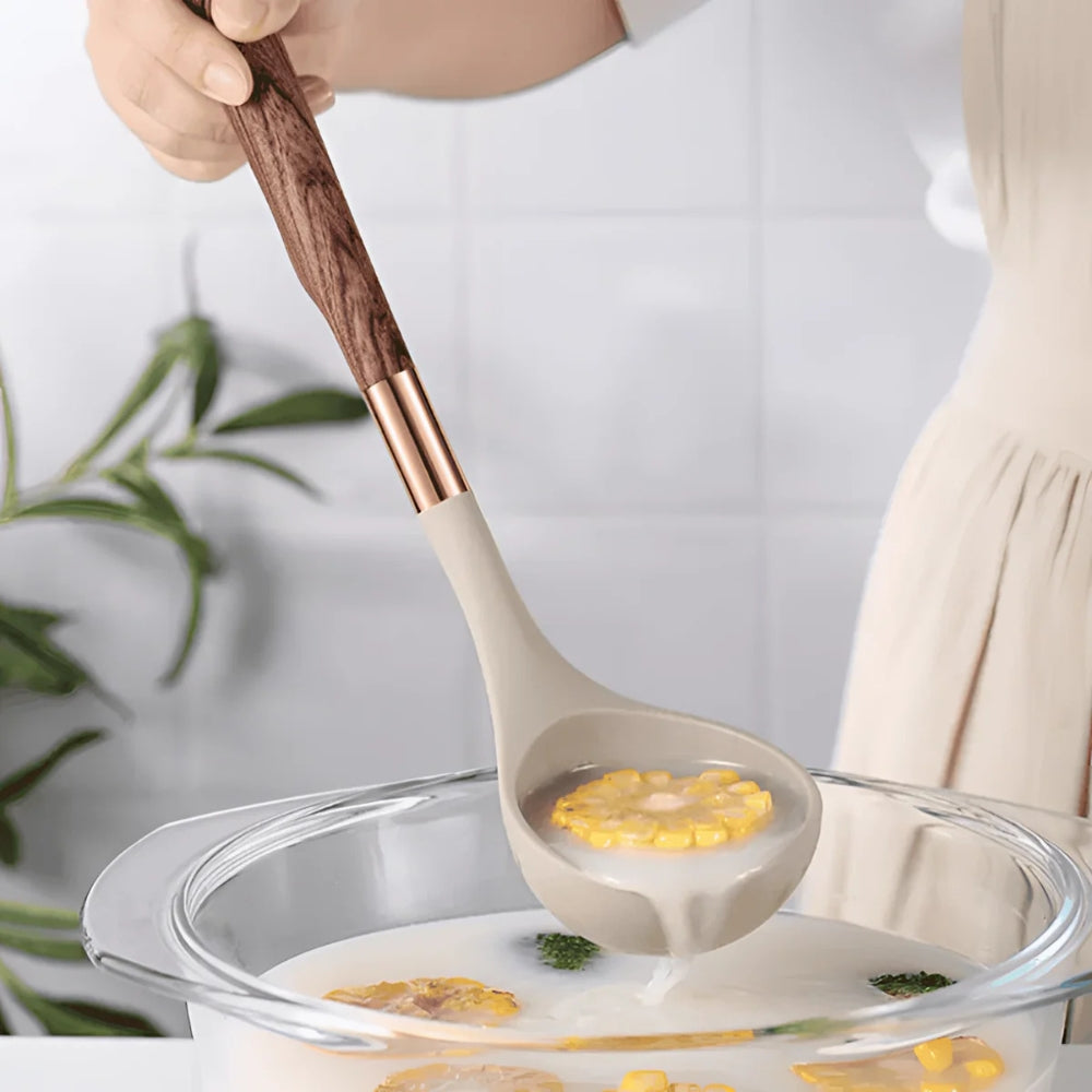 Velora – Ensemble d’Ustensiles de Cuisine en Silicone Premium et Résistant (10 Pièces)