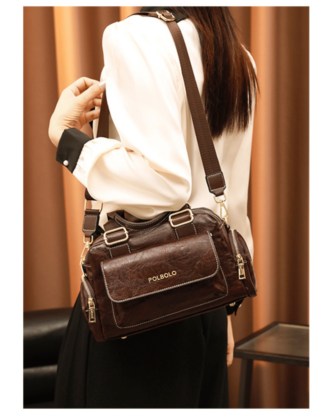 Sac à Main en Cuir Vintage Spacieux pour Femmes