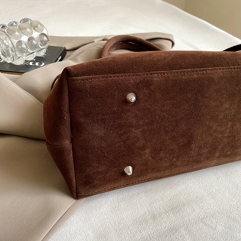 Sac à Main Vintage en Daim Élégant pour Femmes