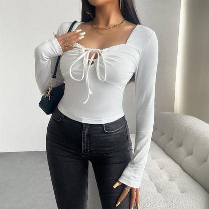 Top Femme Manches Longues à Lacets - Aurelles