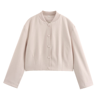 Veste Courte Style Baseball à Col Montant Pour Femmes - Aurelles