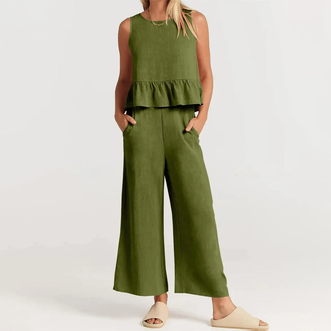 Combinaison Sans Manches Femme Légère et Chic Peplum - Aurelles