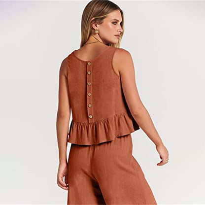 Combinaison Sans Manches Femme Légère et Chic Peplum - Aurelles