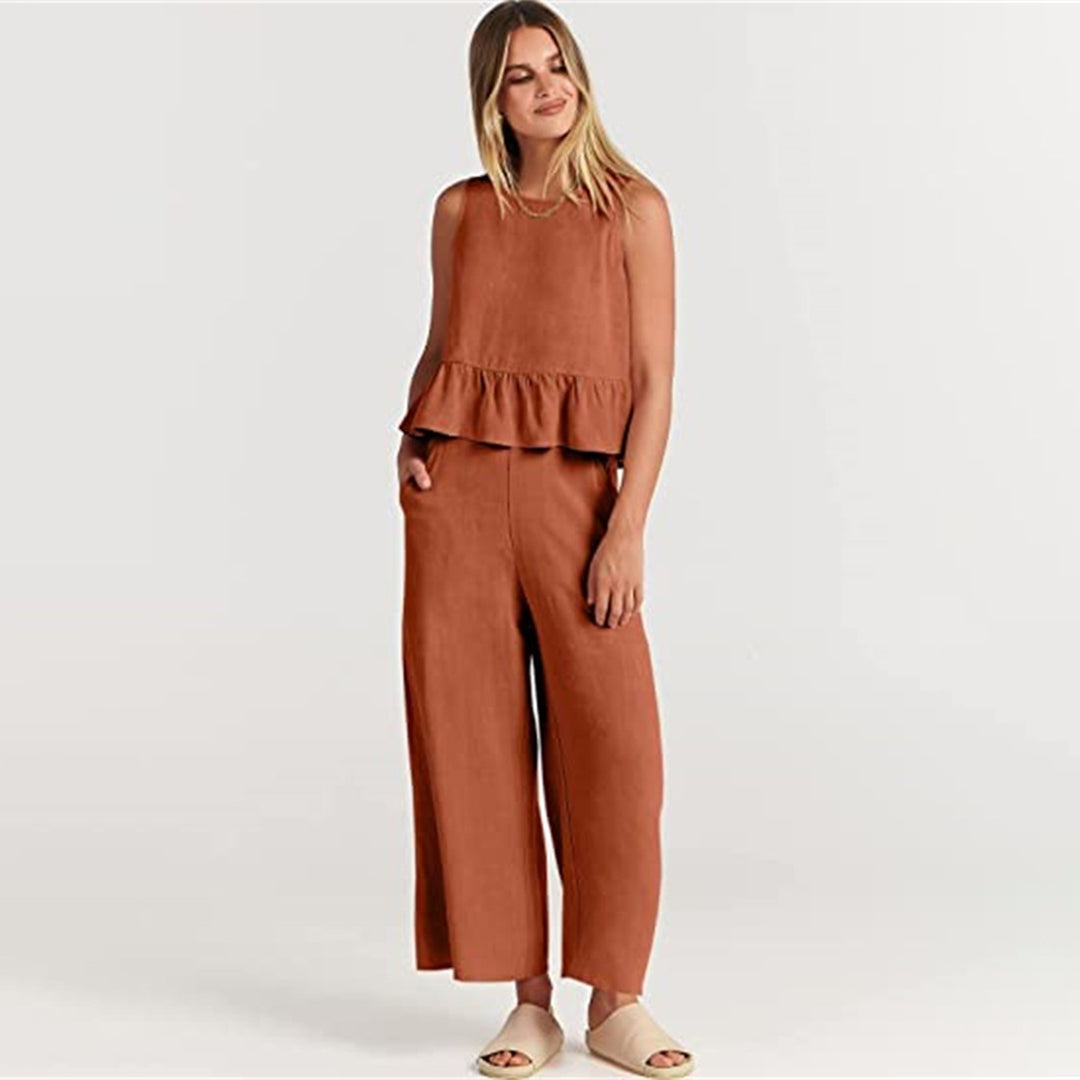 Combinaison Sans Manches Femme Légère et Chic Peplum - Aurelles