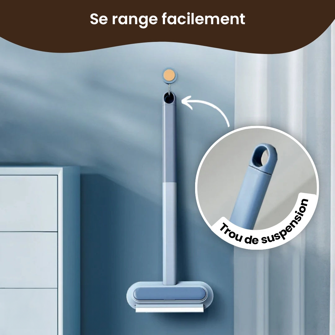 Brosse anti-poils pour animaux 3-en-1 avec manche long