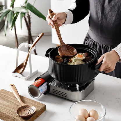 Solena – Ustensiles de Cuisine en Teck 7 Pièces Élégants et Polyvalents