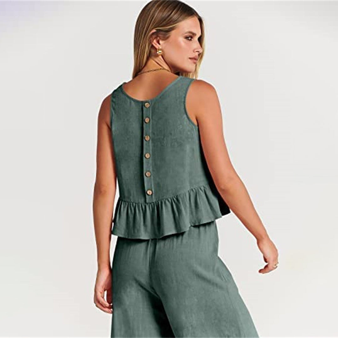 Combinaison Sans Manches Femme Légère et Chic Peplum - Aurelles
