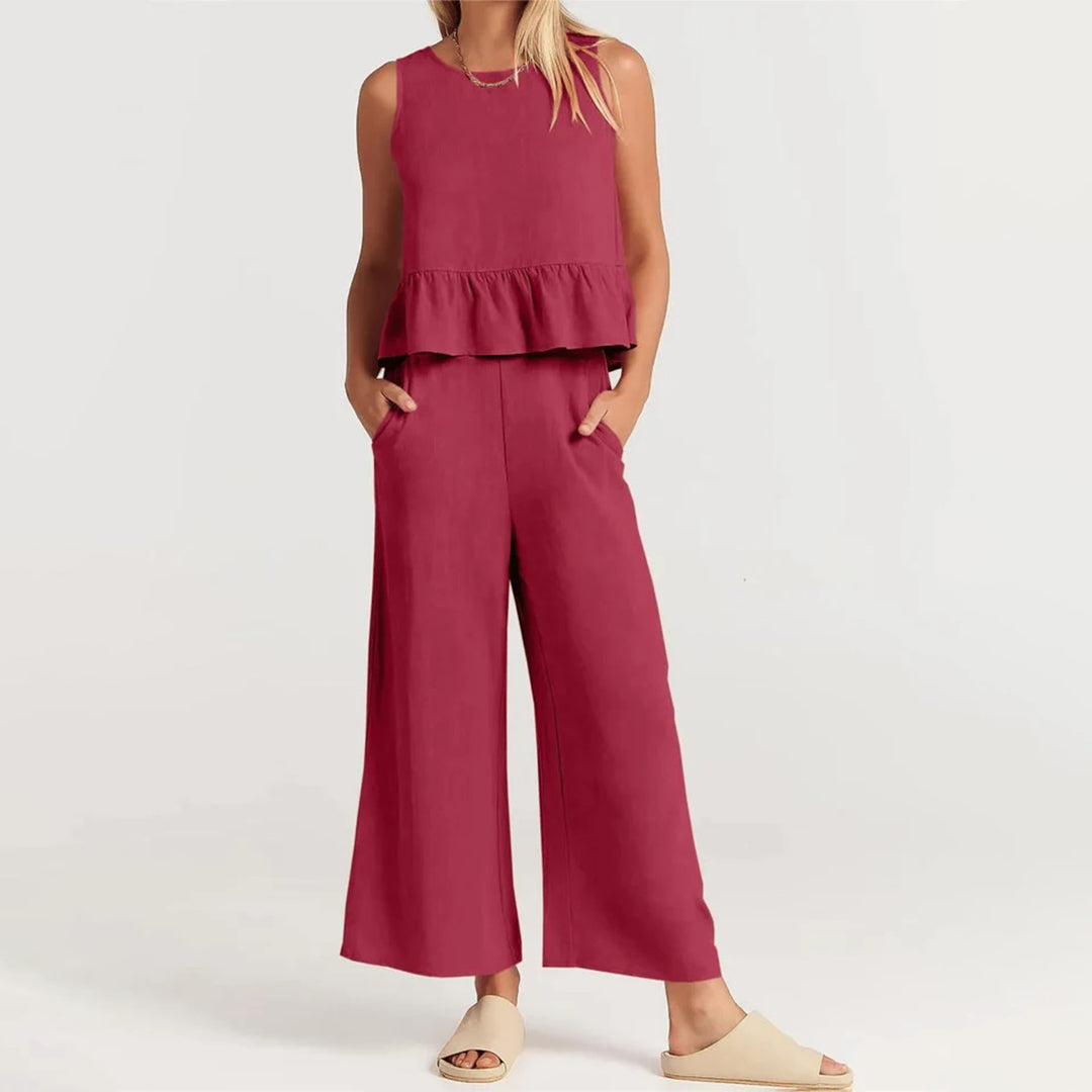 Combinaison Sans Manches Femme Légère et Chic Peplum - Aurelles