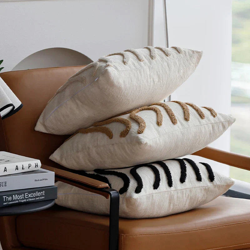 Velora – Coussin Chenille Texturé et Artistique