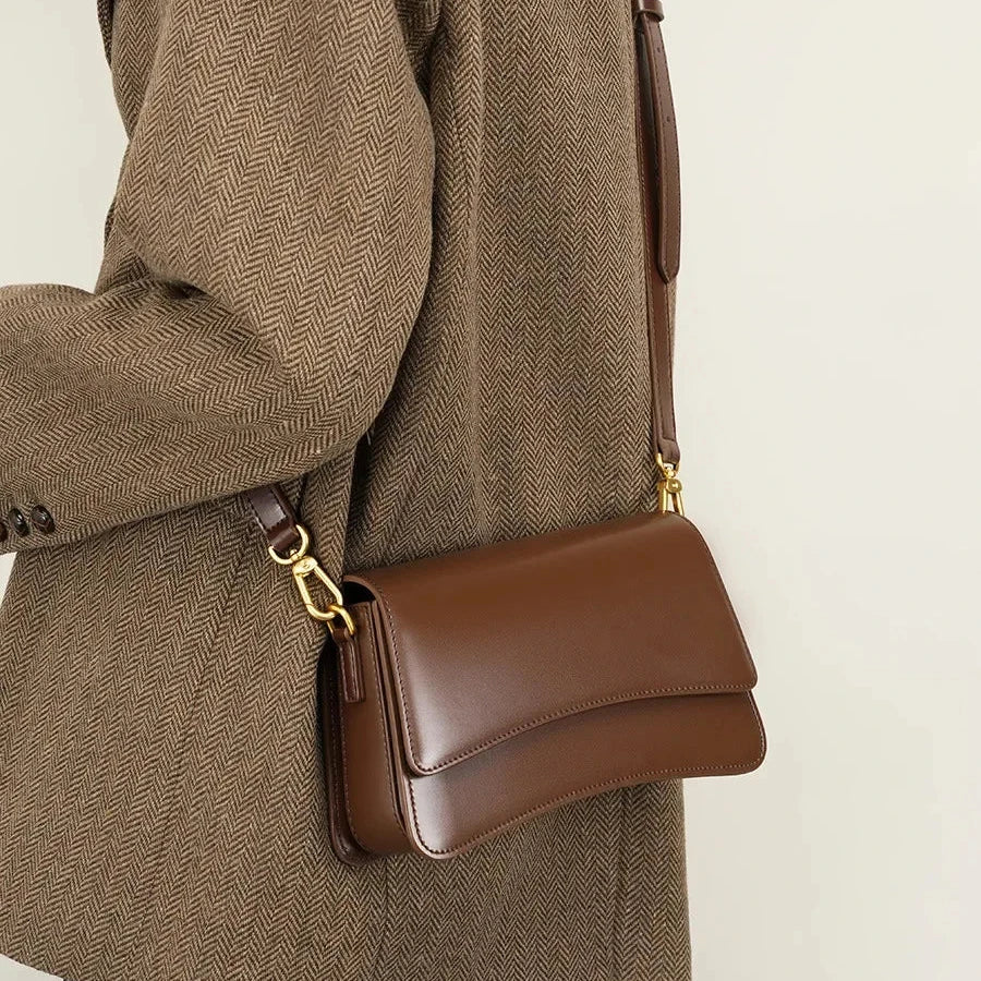 Sac à Bandoulière en Cuir Brillant pour Femmes