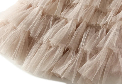 Jupe Midi A-Line en Tulle pour Femmes Élégante en Tulle Superposé - Aurelles