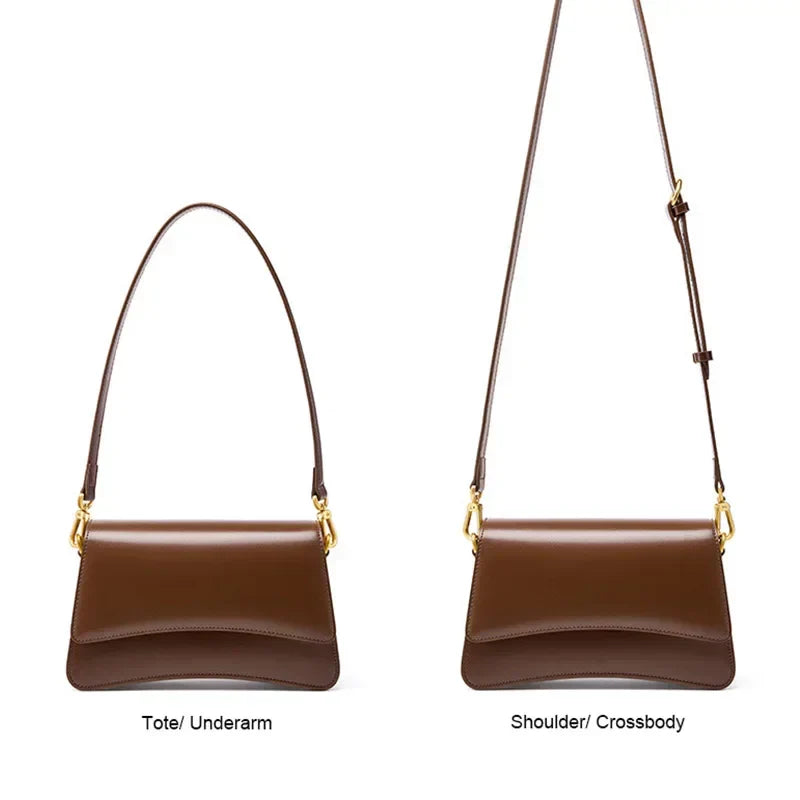 Sac à Bandoulière en Cuir Brillant pour Femmes