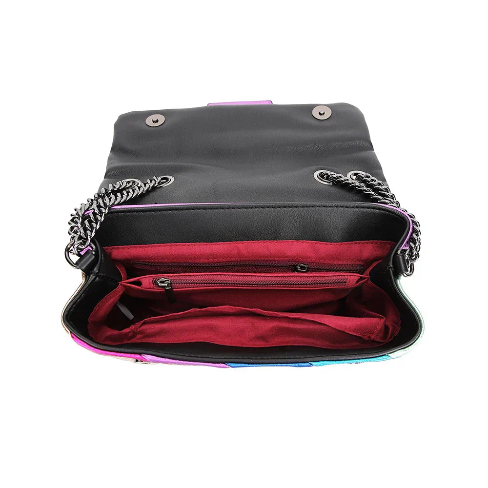 Sac à Bandoulière Chaîne Arc-en-ciel pour Femmes
