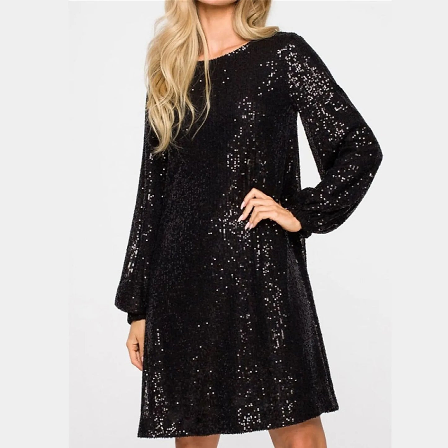 Robe A-Line à Paillettes Élégante pour Femme Chic