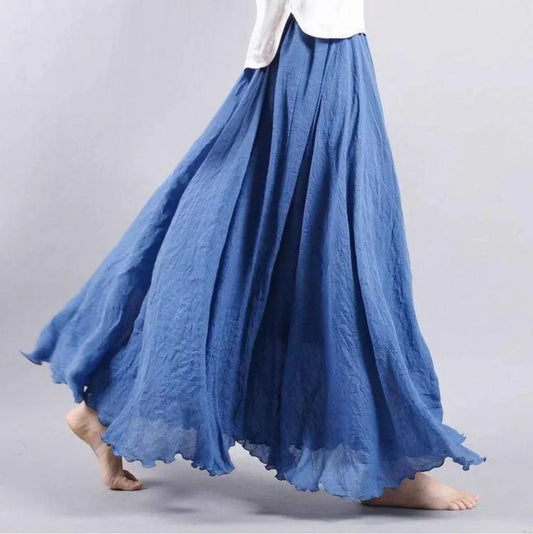 Jupe Maxi Femme Légère et Plissée Style Bohème Chic