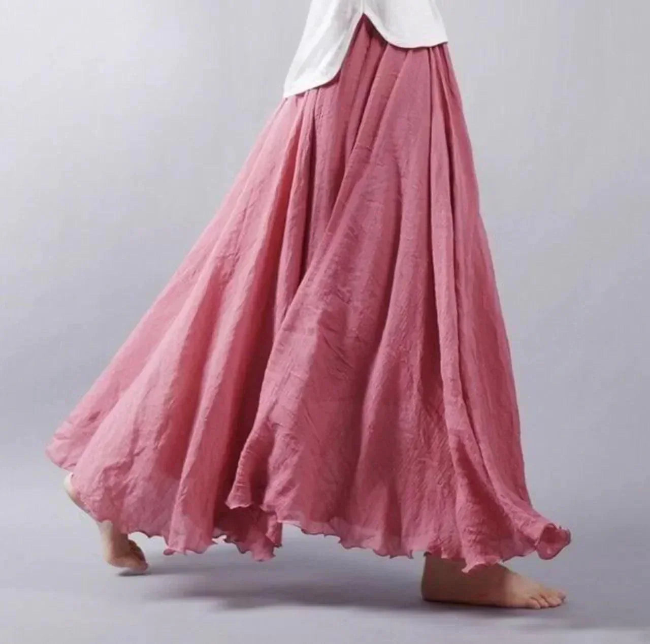 Jupe Maxi Femme Légère et Plissée Style Bohème Chic
