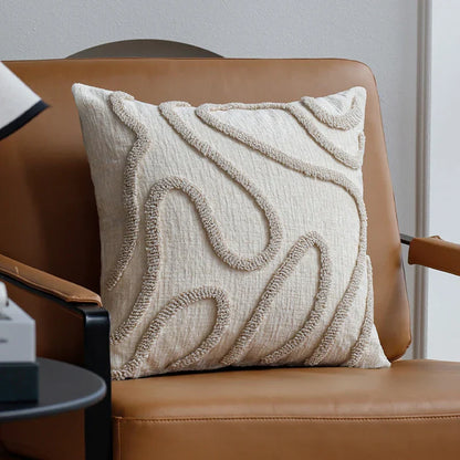 Velora – Coussin Chenille Texturé et Artistique