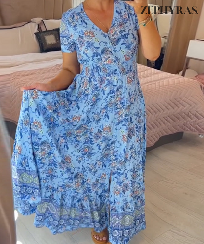 Robe d'Été Florale pour Femmes en Tissu Léger - Aurelles