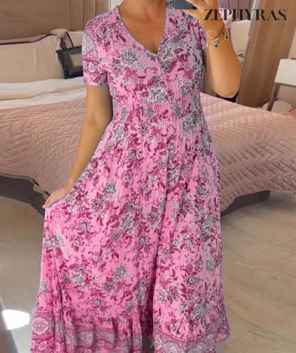 Robe d'Été Florale pour Femmes en Tissu Léger - Aurelles