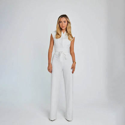 Combinaison Femme Élégante Sans Manches avec Ceinture - Aurelles