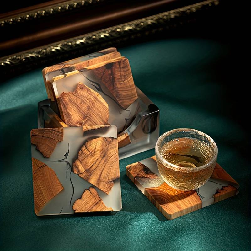 Lunara – Coasters in Resin and Natural Wood