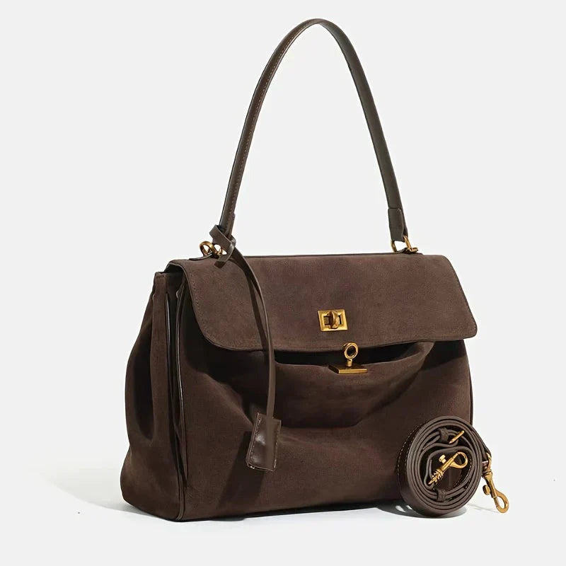 Sac de Luxe en Daim Marron pour Femmes