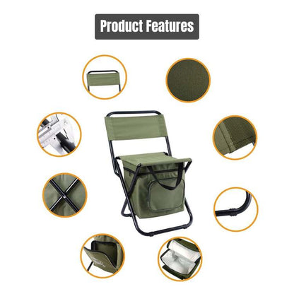 CampEase – Chaise Pliante Outdoor avec Compartiment Isotherme