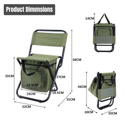 CampEase – Chaise Pliante Outdoor avec Compartiment Isotherme