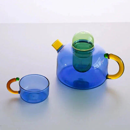 Velora – Bouilloire en Verre Borosilicate avec Tasses Assorties