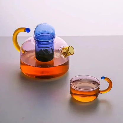 Velora – Bouilloire en Verre Borosilicate avec Tasses Assorties