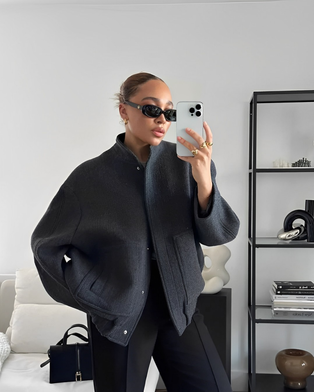 Veste bomber printanière et surdimensionnée pour femmes - Aurelles