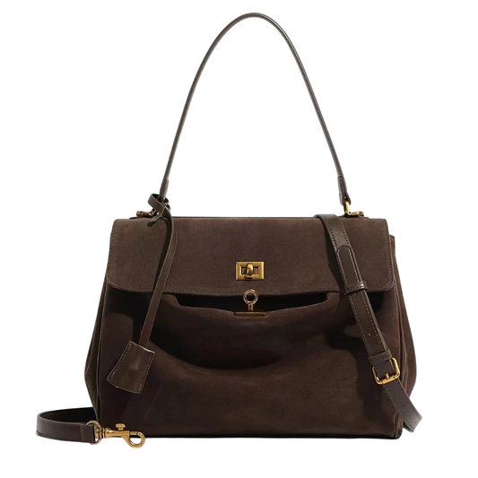 Sac de Luxe en Daim Marron pour Femmes