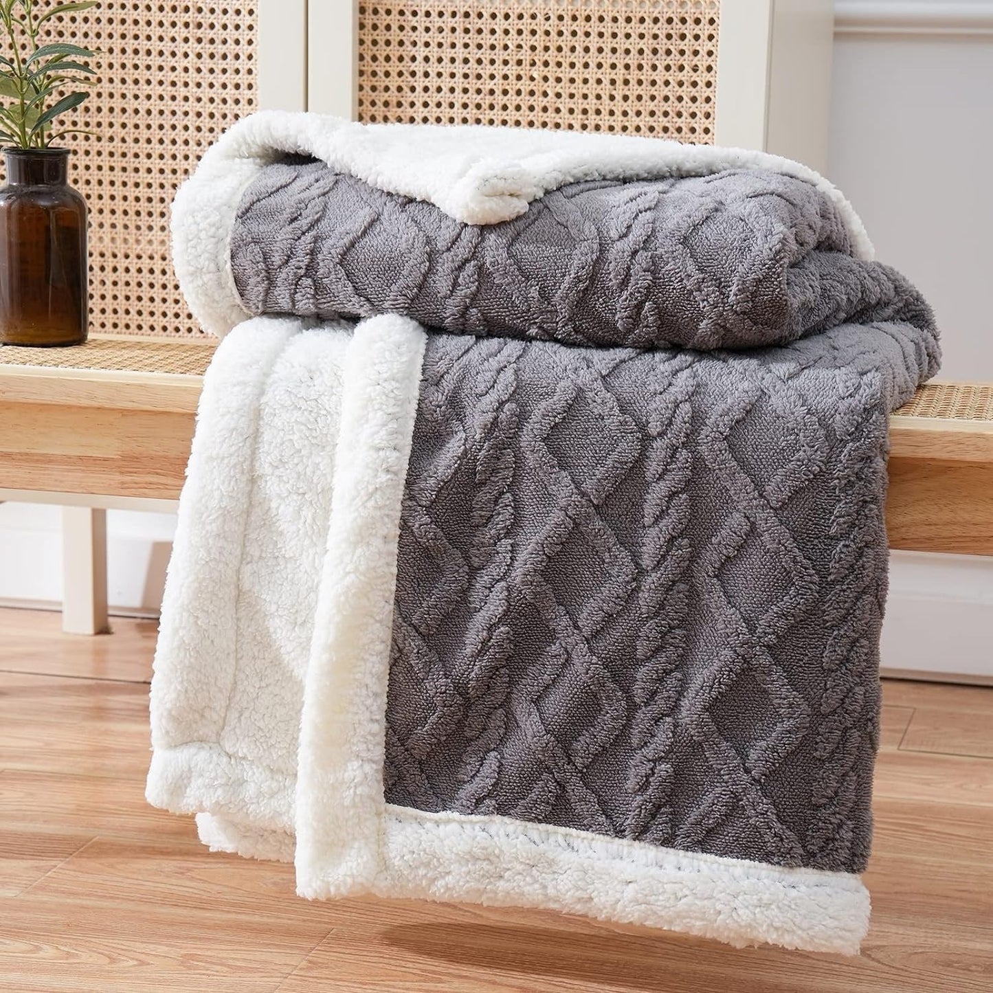 Lunara – Plaid Sherpa Réversible Ultra-Doux et Cosy