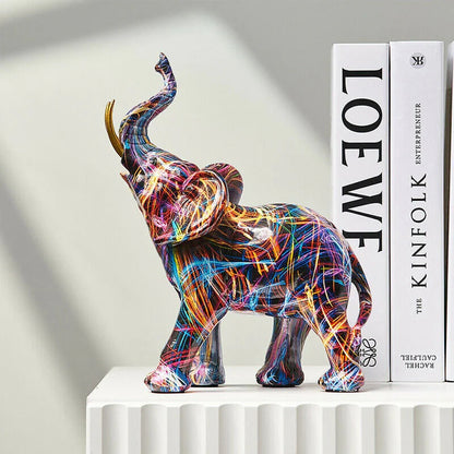 Lunara – Figurine Éléphant Graffiti Artistique et Colorée