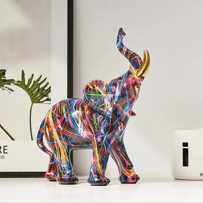 Lunara – Figurine Éléphant Graffiti Artistique et Colorée