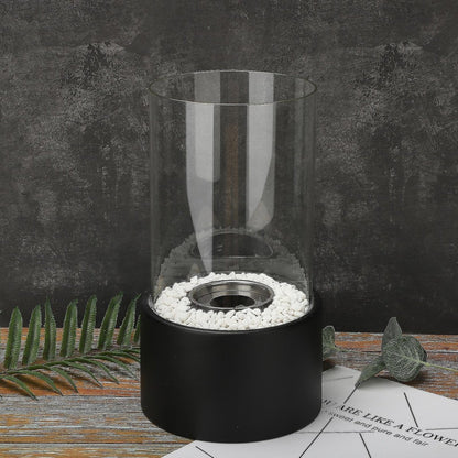 Orion – Lampe à Huile en Métal et Verre Élégante