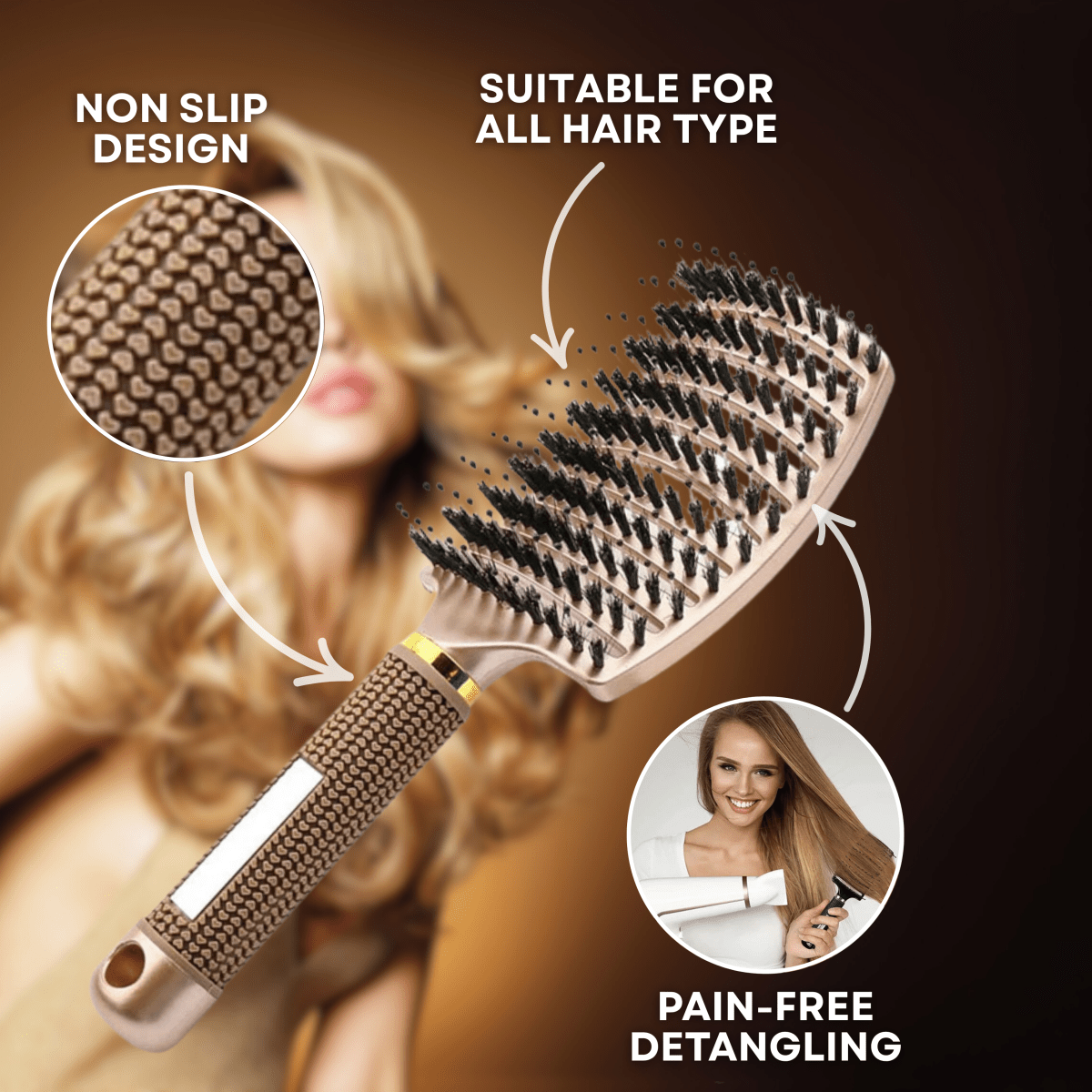 Lissora – Brosse Démêlante Douce Pour Cheveux Lisses Et Brillants