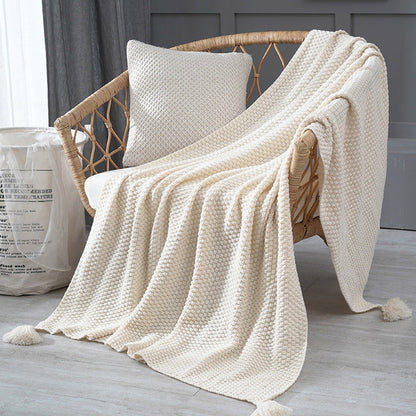 Velora – Soft and Warm Knitted Fringe Throw