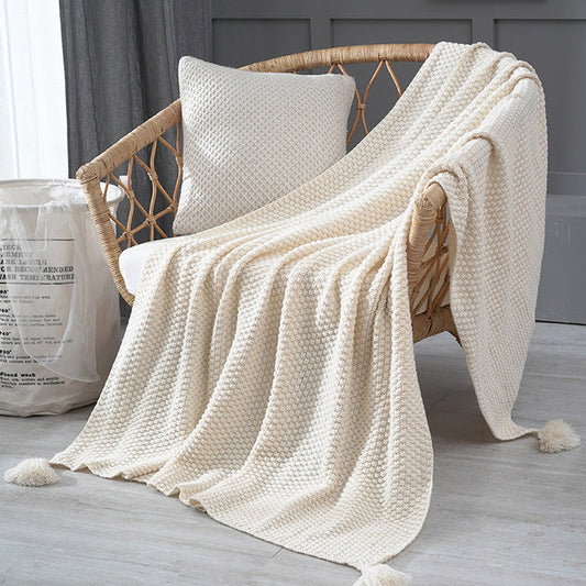Velora – Soft and Warm Knitted Fringe Throw