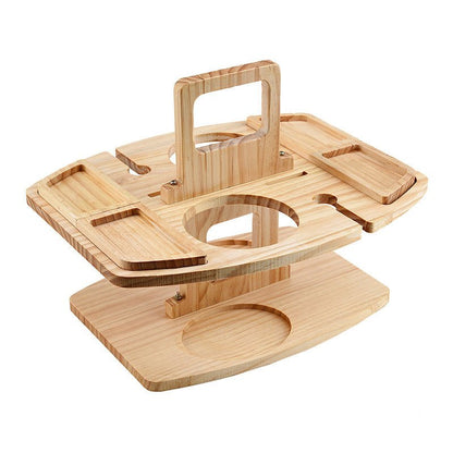 Terra – Table de Pique-Nique Pliable en Bois Naturel pour Vin et Apéritif