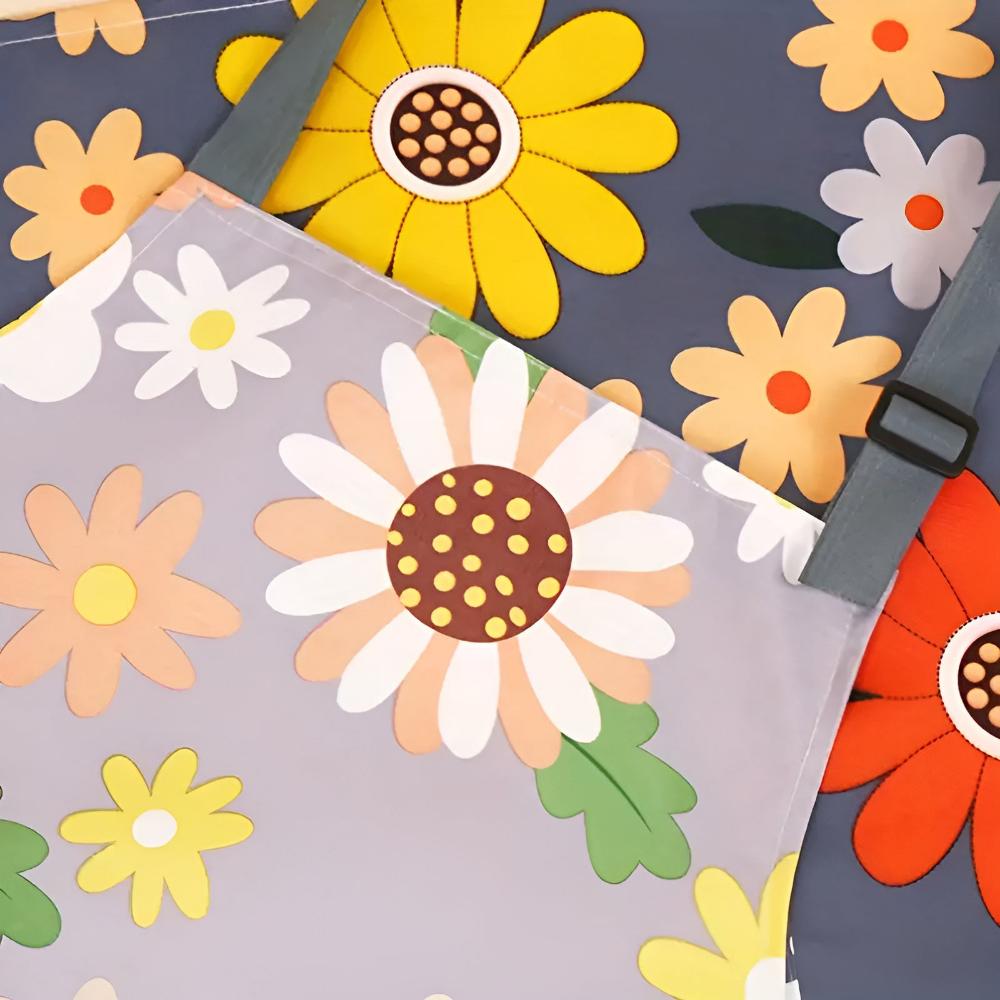 Lunara – Tablier de Cuisine en Coton Enduit à Imprimé Floral Vintage