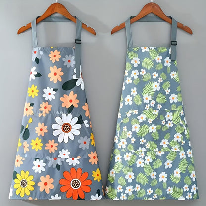 Lunara – Tablier de Cuisine en Coton Enduit à Imprimé Floral Vintage