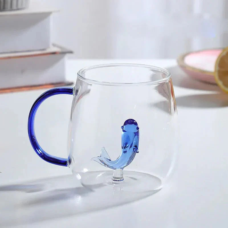 Terra – Tasse en Verre Borosilicate avec Motif Animal 3D Ludique et Élégant