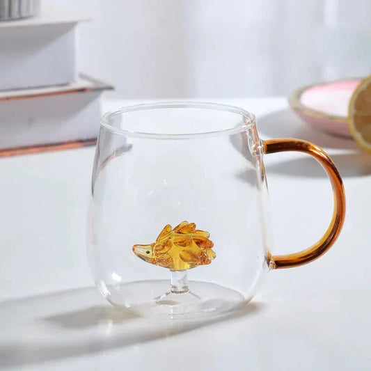 Terra – Tasse en Verre Borosilicate avec Motif Animal 3D Ludique et Élégant