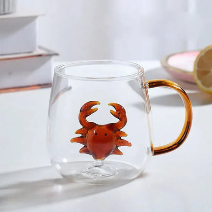 Terra – Tasse en Verre Borosilicate avec Motif Animal 3D Ludique et Élégant