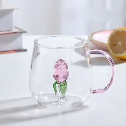 Terra – Tasse en Verre Borosilicate avec Motif Animal 3D Ludique et Élégant